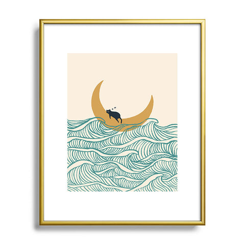 Jimmy Tan Good Night Meow 1 Metal Framed Art Print