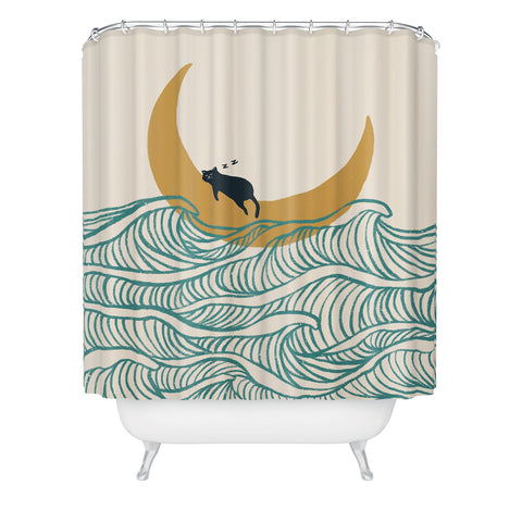 Jimmy Tan Good Night Meow 1 Shower Curtain