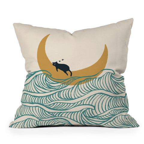 Jimmy Tan Good Night Meow 1 Throw Pillow