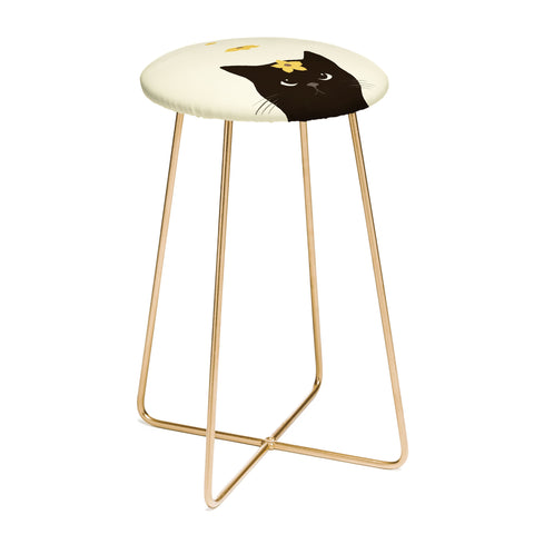 Jimmy Tan Hidden cat 20 spring yellow Counter Stool