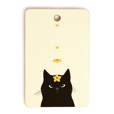 Jimmy Tan Hidden cat 20 spring yellow Cutting Board Rectangle