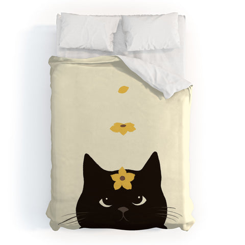Jimmy Tan Hidden cat 20 spring yellow Duvet Cover