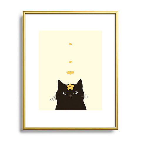 Jimmy Tan Hidden cat 20 spring yellow Metal Framed Art Print