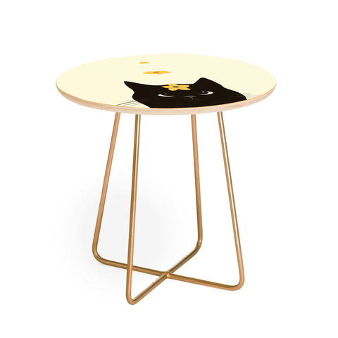 Jimmy Tan Hidden cat 20 spring yellow Round Side Table