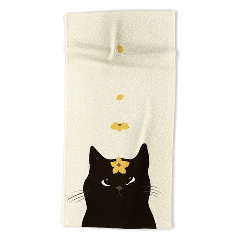 Jimmy Tan Hidden cat 20 spring yellow Beach Towel