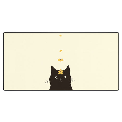 Jimmy Tan Hidden cat 20 spring yellow Desk Mat