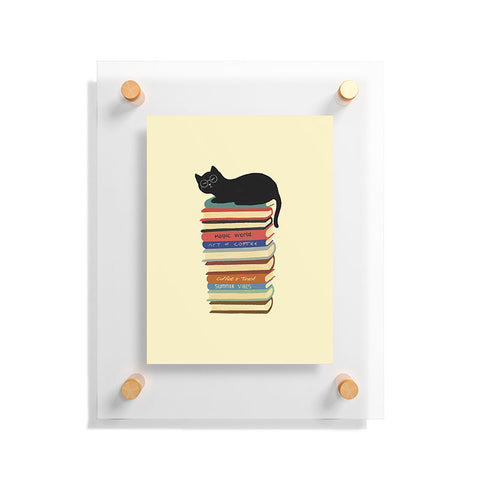 Jimmy Tan Hidden cat 31 reading books Floating Acrylic Print