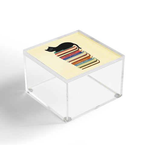 Jimmy Tan Hidden cat 31 reading books Acrylic Box