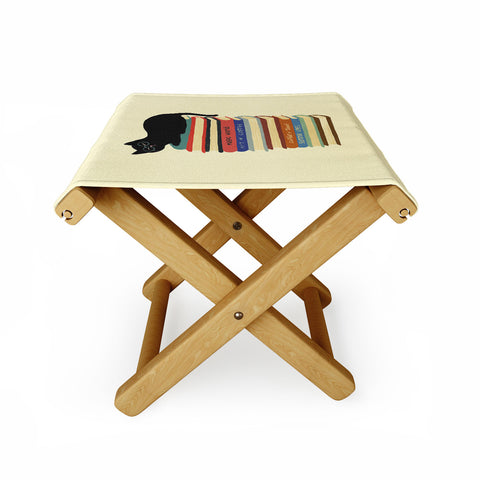 Jimmy Tan Hidden cat 31 reading books Folding Stool
