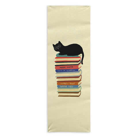 Jimmy Tan Hidden cat 31 reading books Yoga Towel