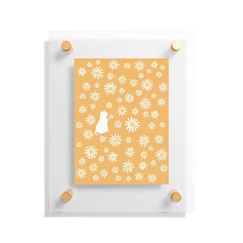 Jimmy Tan Hidden cat 44 flowers fall Floating Acrylic Print