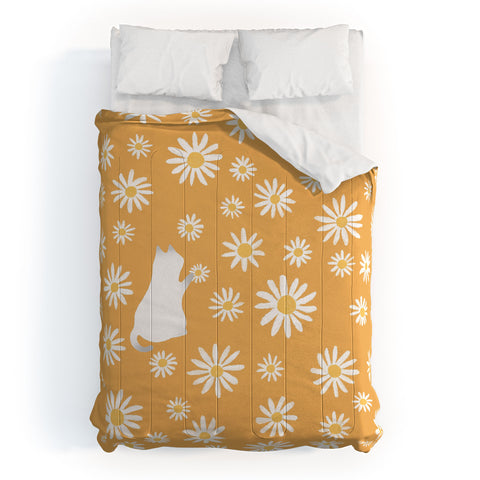 Jimmy Tan Hidden cat 44 flowers fall Comforter