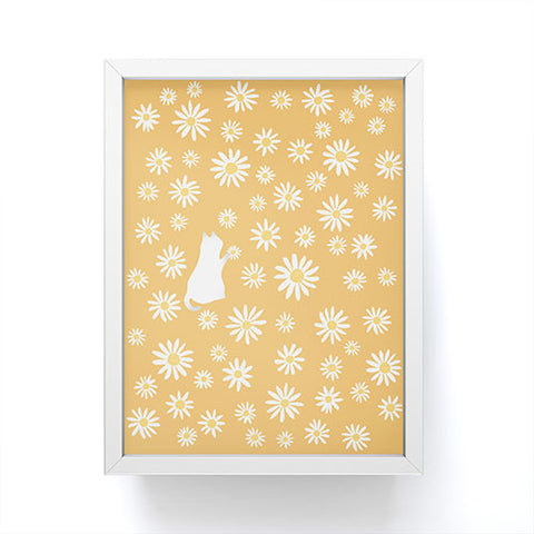 Jimmy Tan Hidden cat 44 flowers fall Framed Mini Art Print