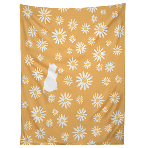 Jimmy Tan Hidden cat 44 flowers fall Tapestry