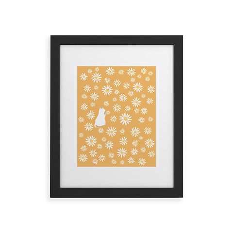 Jimmy Tan Hidden cat 44 flowers fall Framed Art Print