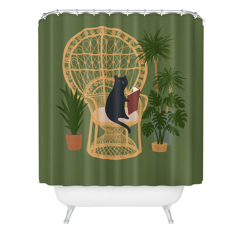 Jimmy Tan Hidden cat 51 private forest Shower Curtain