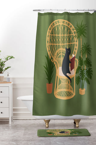 Jimmy Tan Hidden cat 51 private forest Shower Curtain And Mat