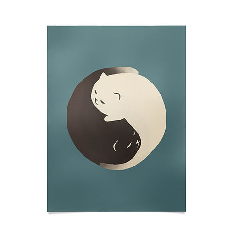Jimmy Tan Hidden cat 9 blue yin yang Poster