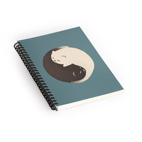 Jimmy Tan Hidden cat 9 blue yin yang Spiral Notebook