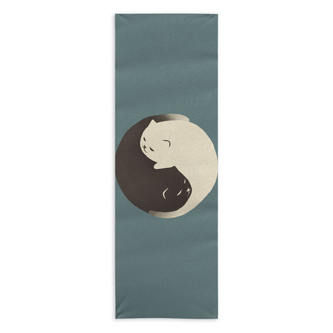 Jimmy Tan Hidden cat 9 blue yin yang Yoga Towel