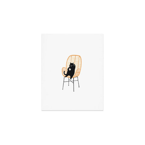 Jimmy Tan Lazy cat 2 enjoying coffee Art Print