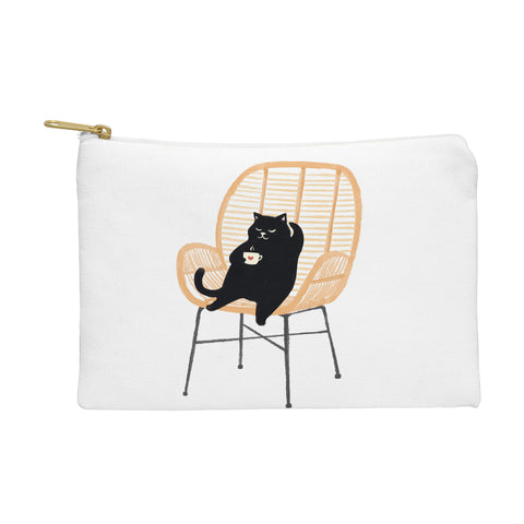 Jimmy Tan Lazy cat 2 enjoying coffee Pouch