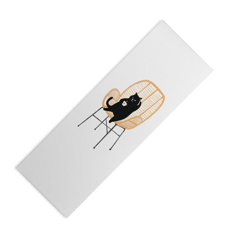 Jimmy Tan Lazy cat 2 enjoying coffee Yoga Mat