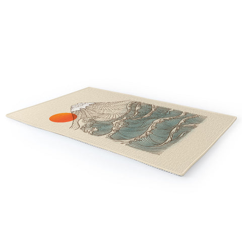 Jimmy Tan Mount Fuji the great wave Area Rug