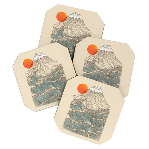 Jimmy Tan Mount Fuji the great wave Coaster Set