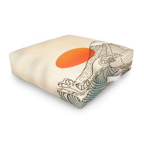 Jimmy Tan Mount Fuji the great wave Outdoor Floor Cushion