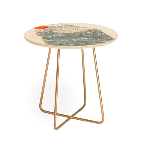 Jimmy Tan Mount Fuji the great wave Round Side Table