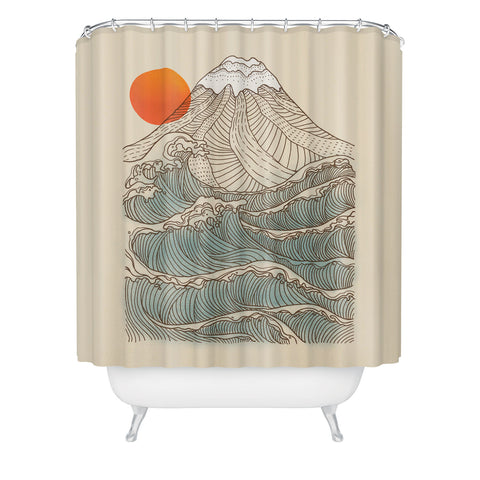 Jimmy Tan Mount Fuji the great wave Shower Curtain