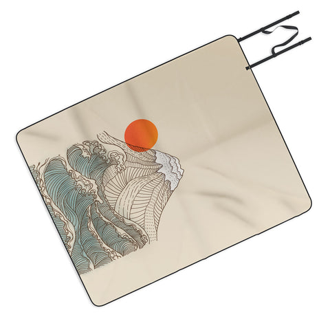 Jimmy Tan Mount Fuji the great wave Picnic Blanket