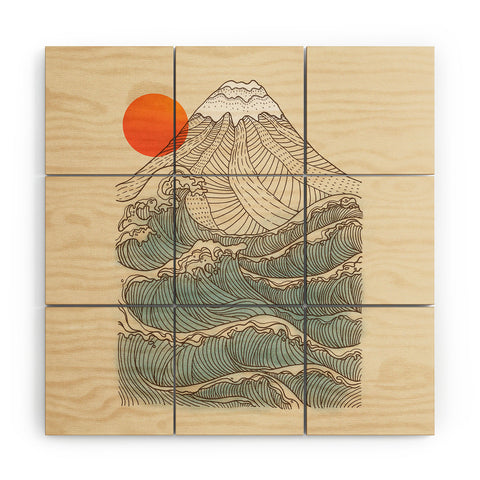 Jimmy Tan Mount Fuji the great wave Wood Wall Mural