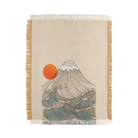 Jimmy Tan Mount Fuji the great wave Throw Blanket