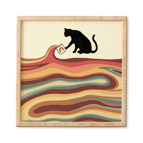 Jimmy Tan Rainbow cat 1 coffee milk drop Framed Wall Art