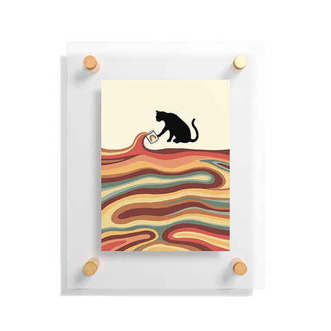 Jimmy Tan Rainbow cat 1 coffee milk drop Floating Acrylic Print