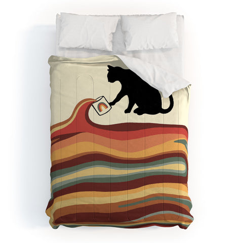 Jimmy Tan Rainbow cat 1 coffee milk drop Comforter