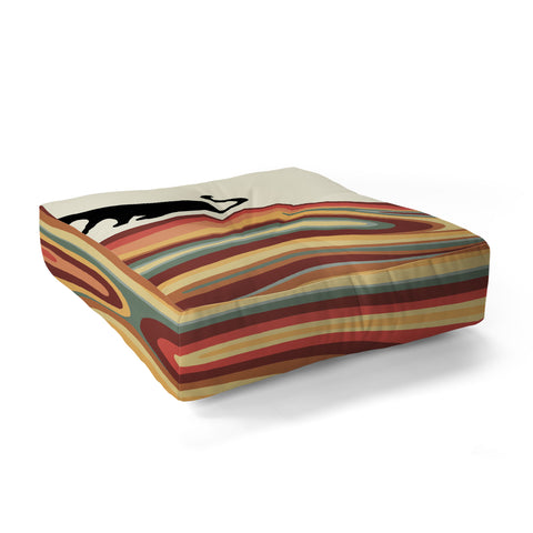 Jimmy Tan Rainbow cat 1 coffee milk drop Floor Pillow Square