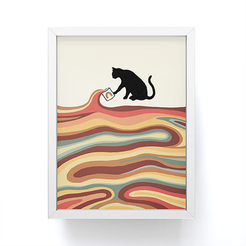 Jimmy Tan Rainbow cat 1 coffee milk drop Framed Mini Art Print