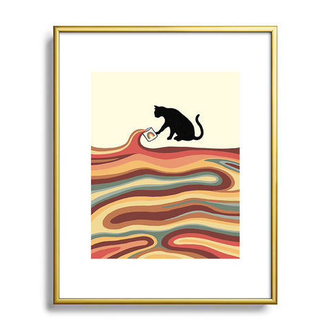 Jimmy Tan Rainbow cat 1 coffee milk drop Metal Framed Art Print