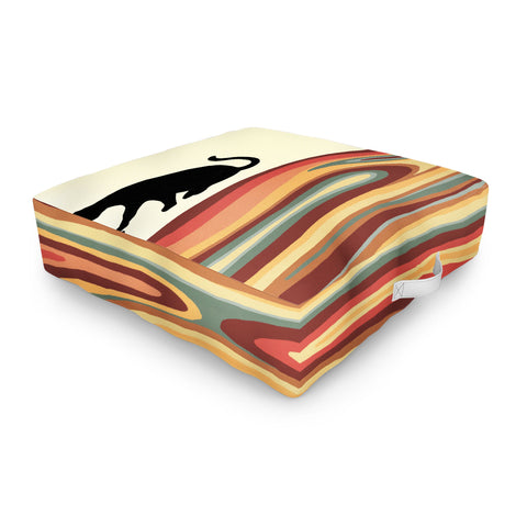 Jimmy Tan Rainbow cat 1 coffee milk drop Outdoor Floor Cushion