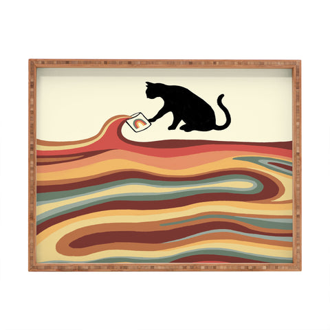 Jimmy Tan Rainbow cat 1 coffee milk drop Rectangular Tray