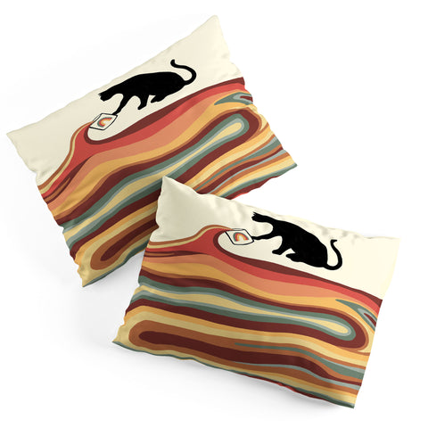 Jimmy Tan Rainbow cat 1 coffee milk drop Pillow Shams