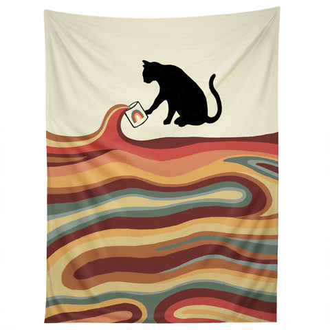Jimmy Tan Rainbow cat 1 coffee milk drop Tapestry