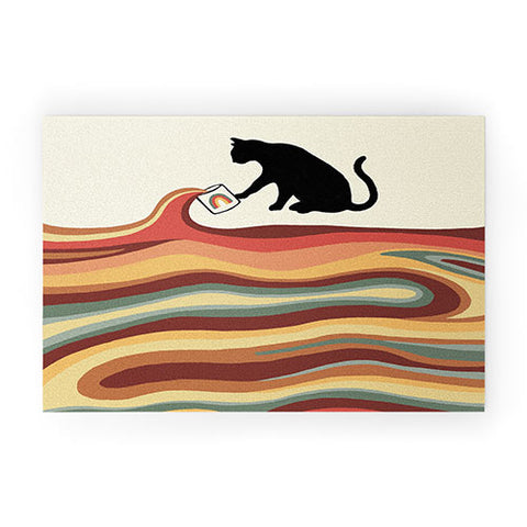 Jimmy Tan Rainbow cat 1 coffee milk drop Welcome Mat