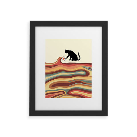 Jimmy Tan Rainbow cat 1 coffee milk drop Framed Art Print