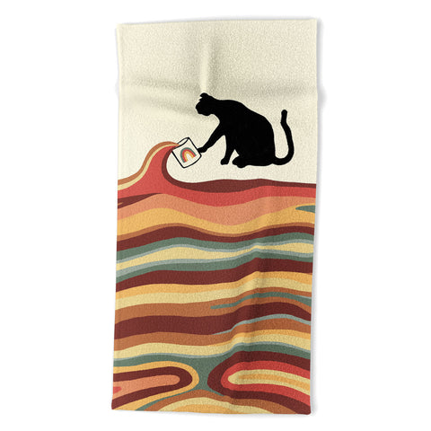 Jimmy Tan Rainbow cat 1 coffee milk drop Beach Towel