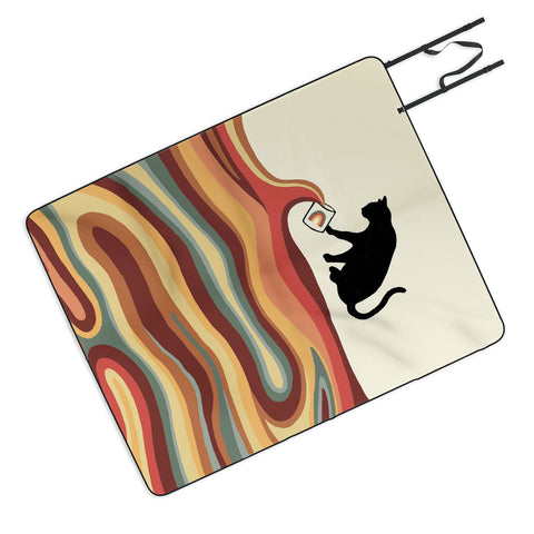 Jimmy Tan Rainbow cat 1 coffee milk drop Picnic Blanket