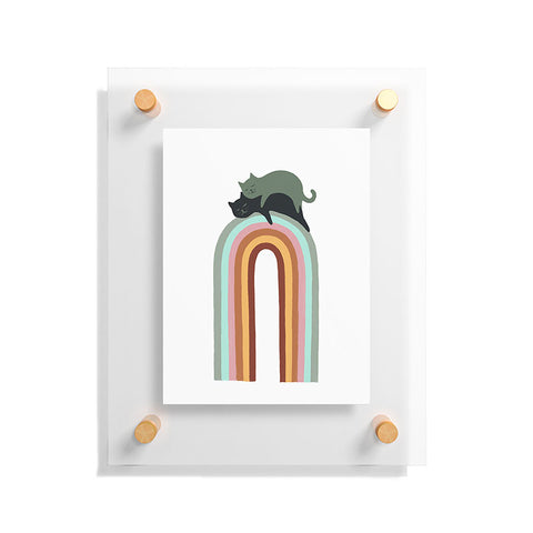 Jimmy Tan Rainbow cat 3 lover hugs Floating Acrylic Print